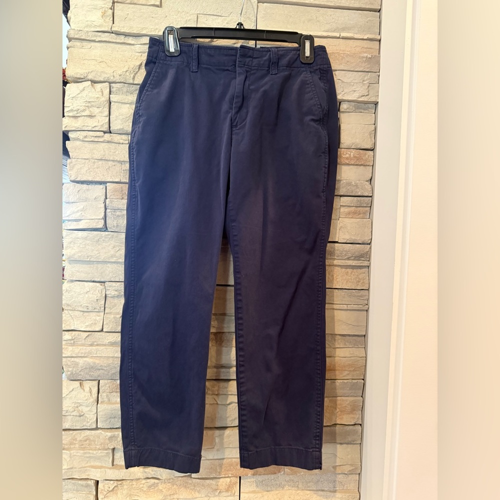 Gap Downtown Khaki Chino Pants Womens 4P Navy Blue Mid Rise 24” Inseam